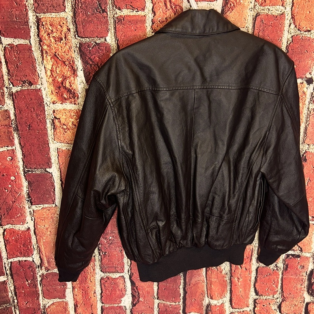 L Landing Leathers Men Air Force A-2 Leather Flight Bomber Jacket size XS brown - Picture 10 of 12